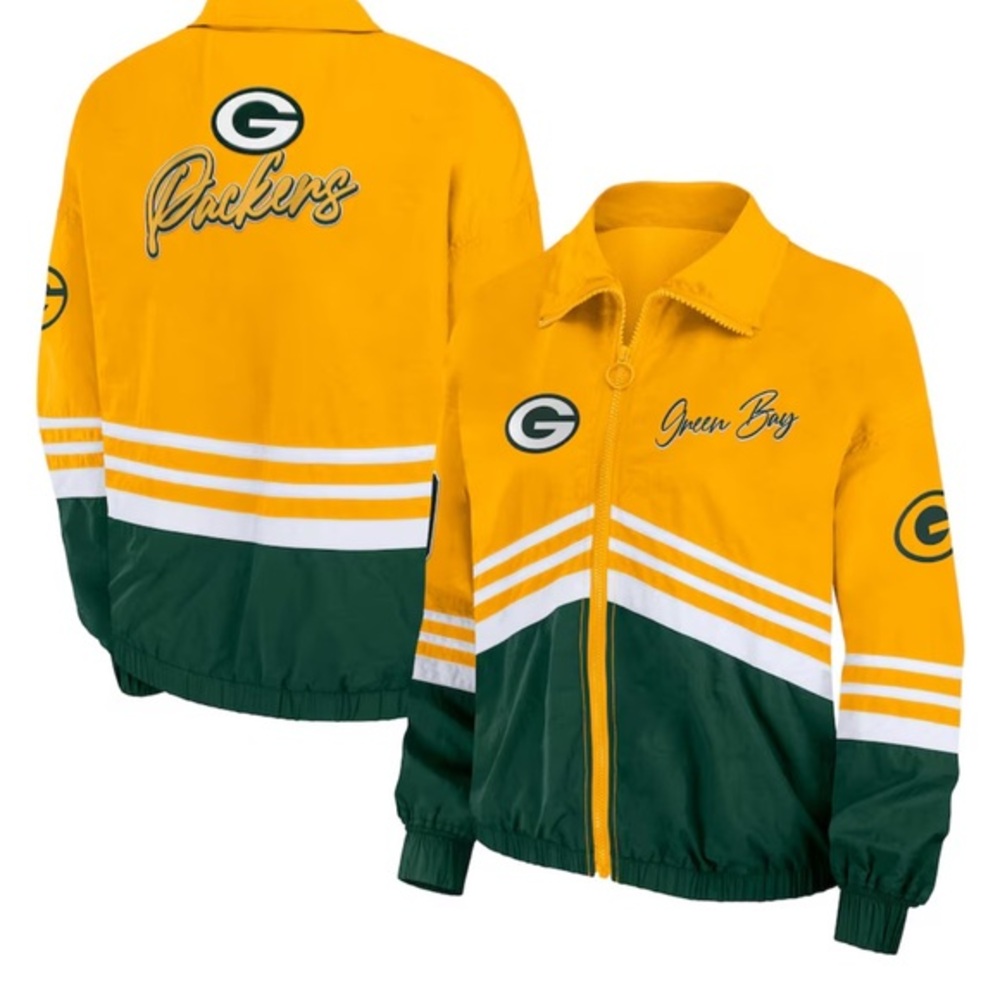 Green Bay Packers WEAR by Erin Andrews Vintage Throwback Windbreaker